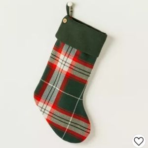 Winter Plaid Woven Christmas Stocking Green/Red